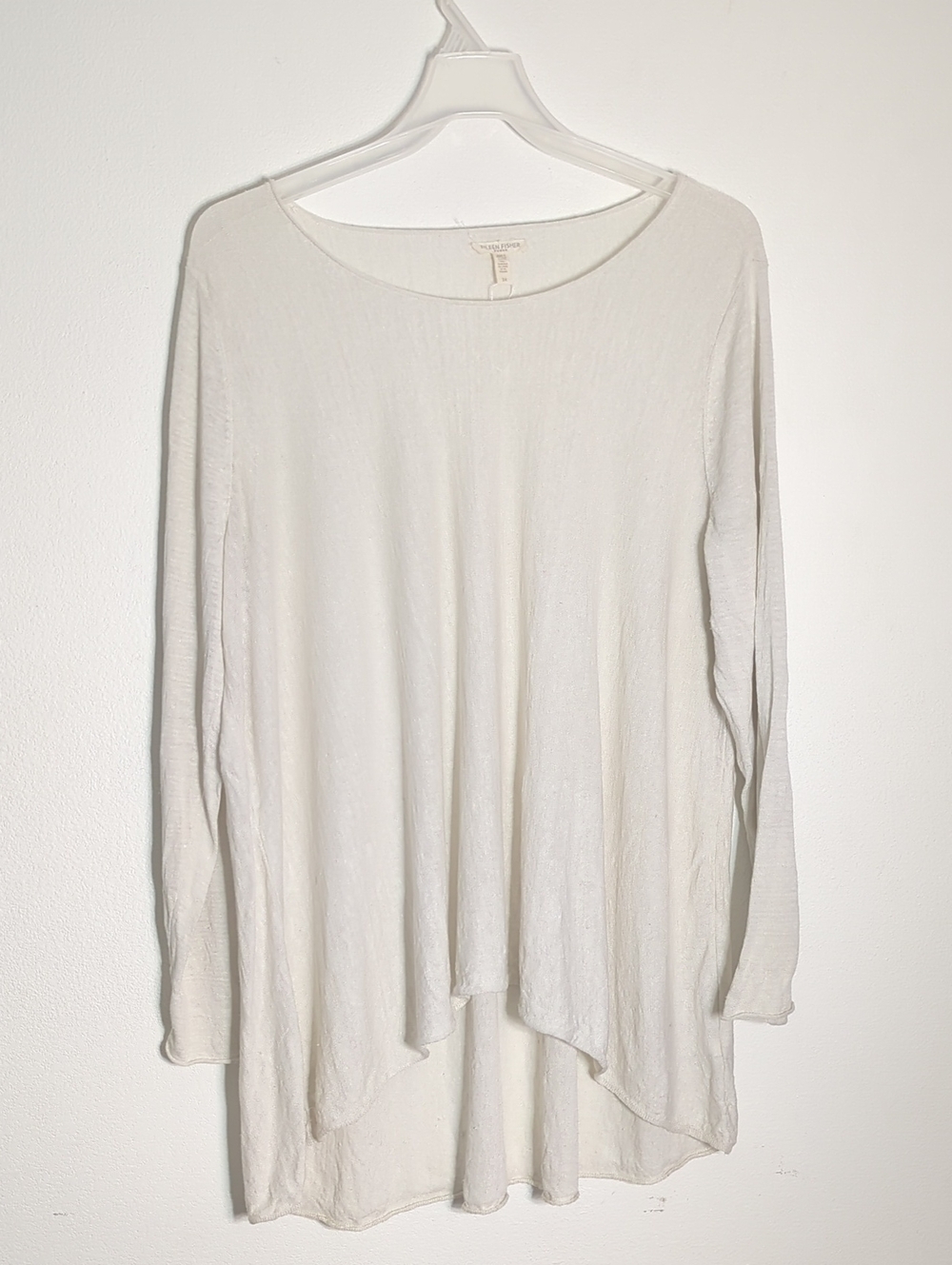 Eileen Fisher Womens Shirt Organic Italian Linen Quiet Luxury Ivory Plus Size 3X